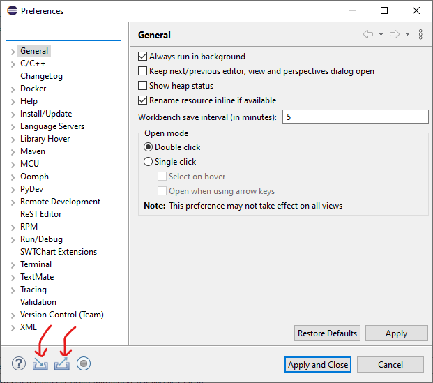 Configuration import / export