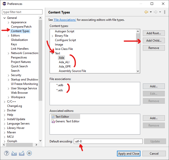 Content Type configuration