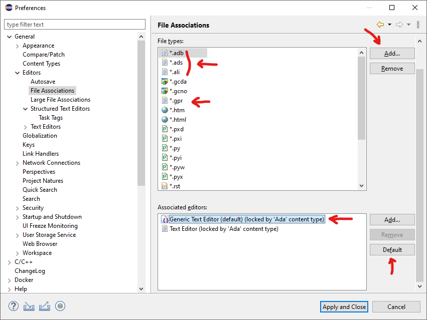 Content Type configuration