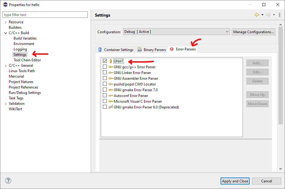 Project Properties Error Parser