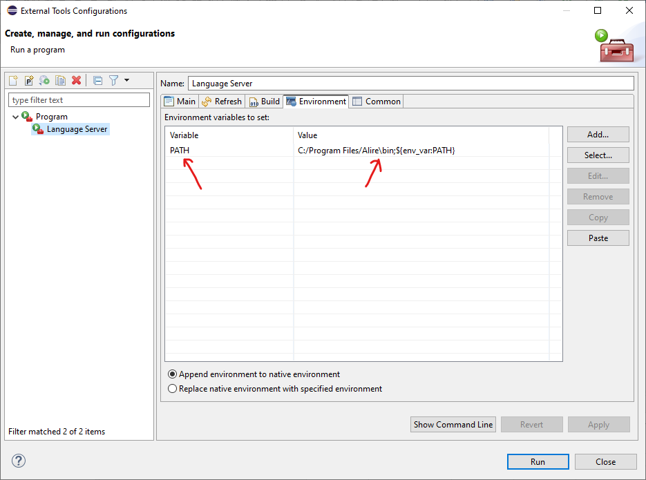 Language Server Configuration